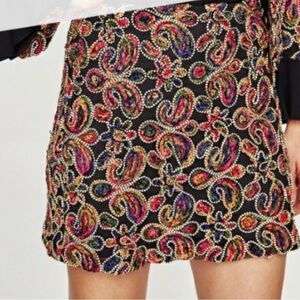 Zara Embellished Black Skirt